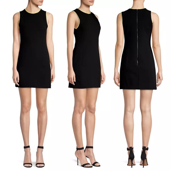 Alice + Olivia Colin Acetate Dress in Black Neon size 6 - Picture 4 of 8